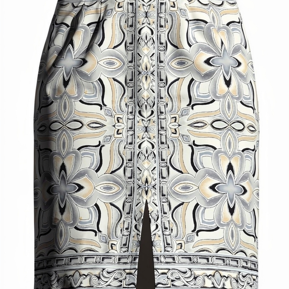 White House Black Market Floral Pattern Pencil Skirt Size 6 - Picture 3 of 6